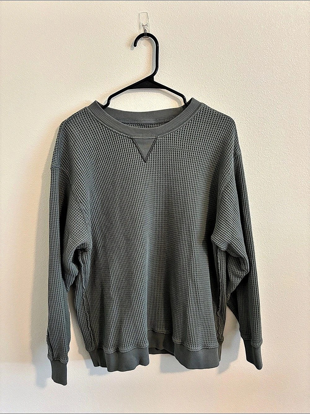 Aerie Green Waffle Knit Pullover
